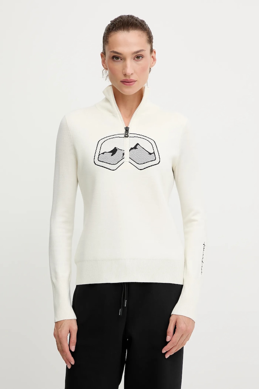 BOGNER Fire+Ice pulover din amestec de lână AZRA culoarea bej, light, cu turtleneck, 84538499