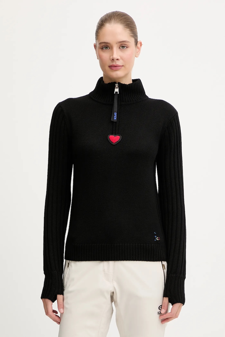 Rossignol pulover de lână JCC culoarea negru, cu turtleneck, RLOWO03