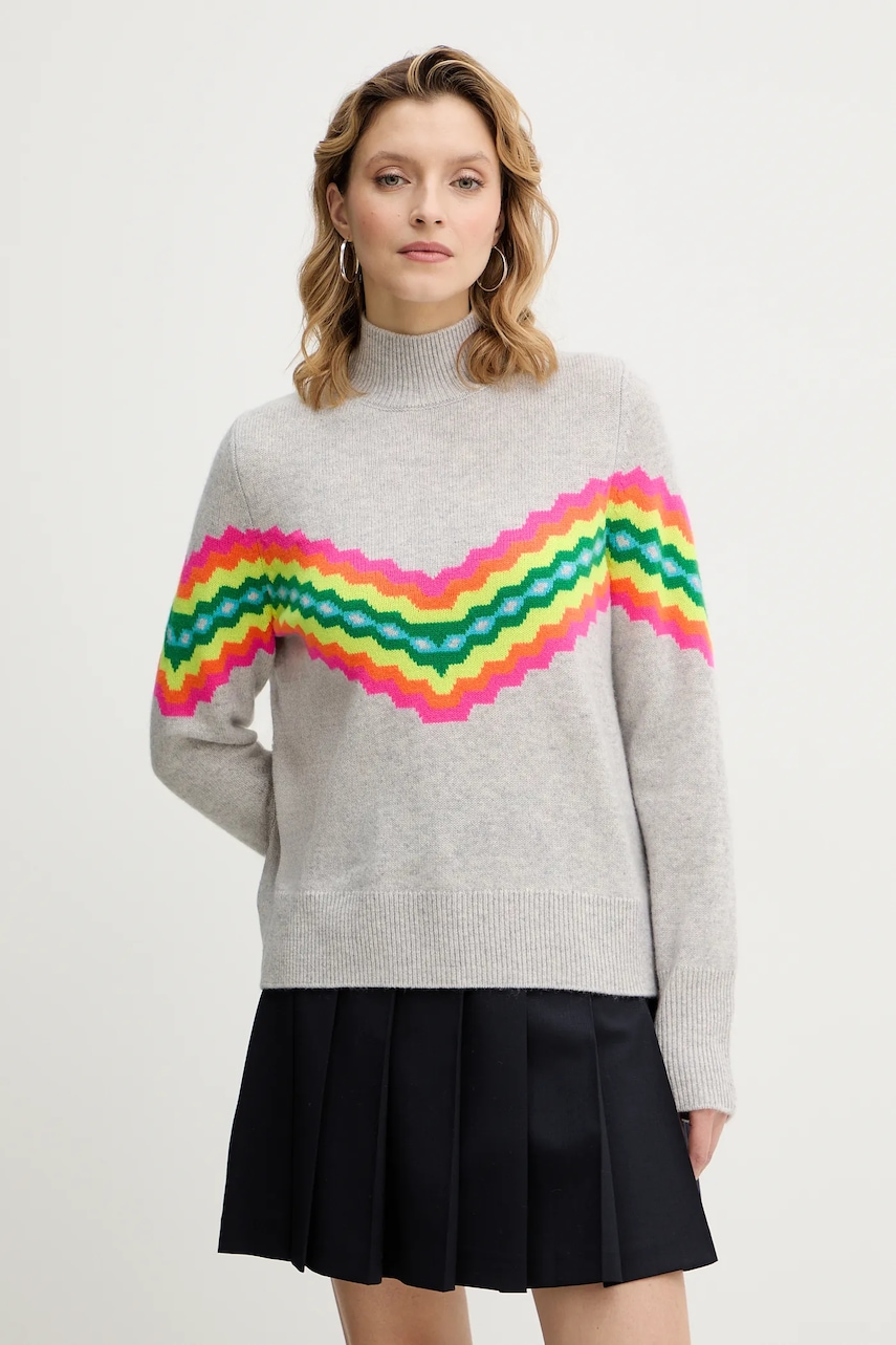 FROM FUTURE pulover de casmir culoarea gri, cu turtleneck, WPM03327