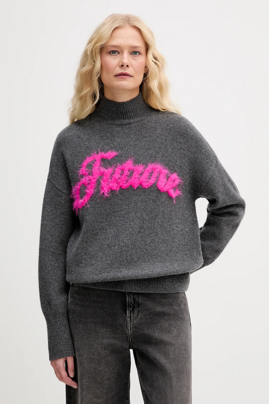 FROM FUTURE pulover de cașmir culoarea gri, light, cu turtleneck, WPM03338