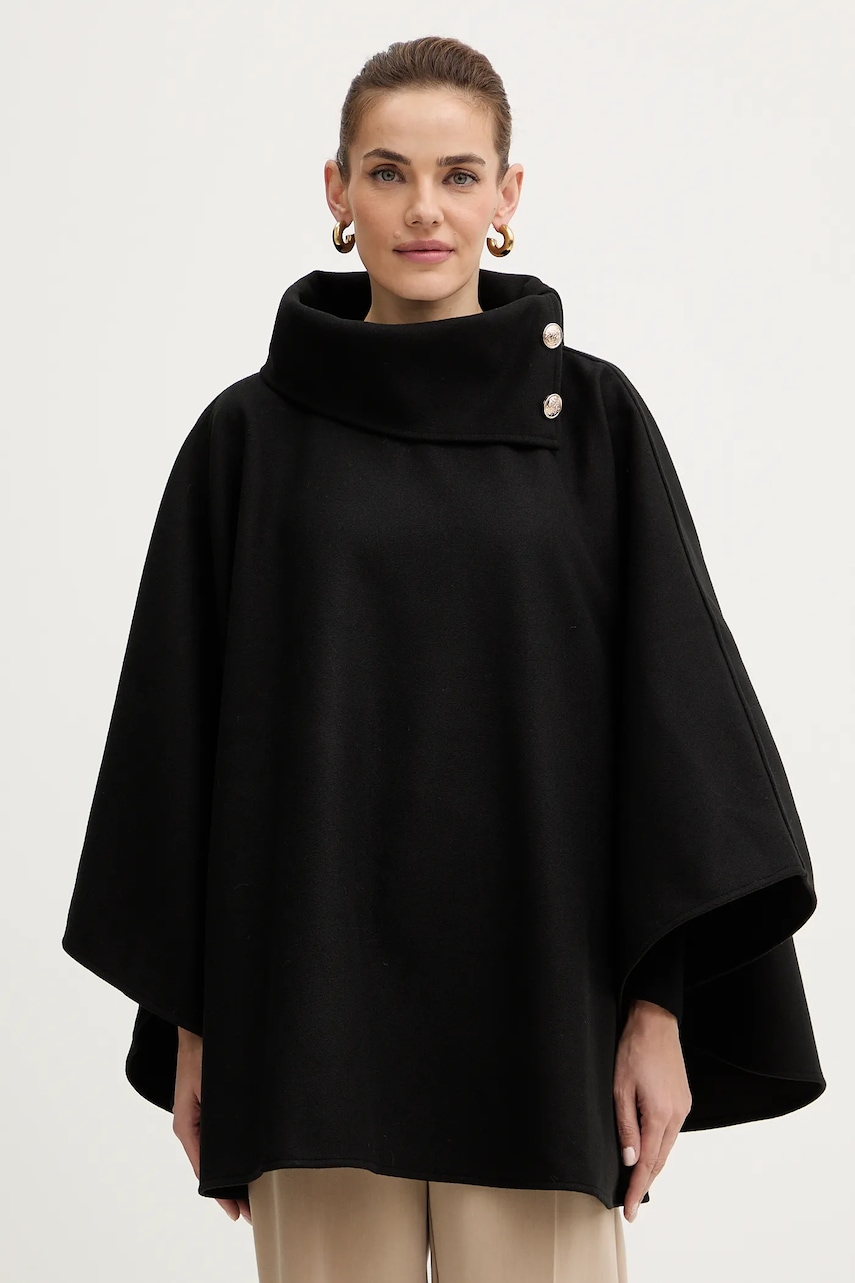 Morgan poncho culoarea negru, călduros, 5LONDON