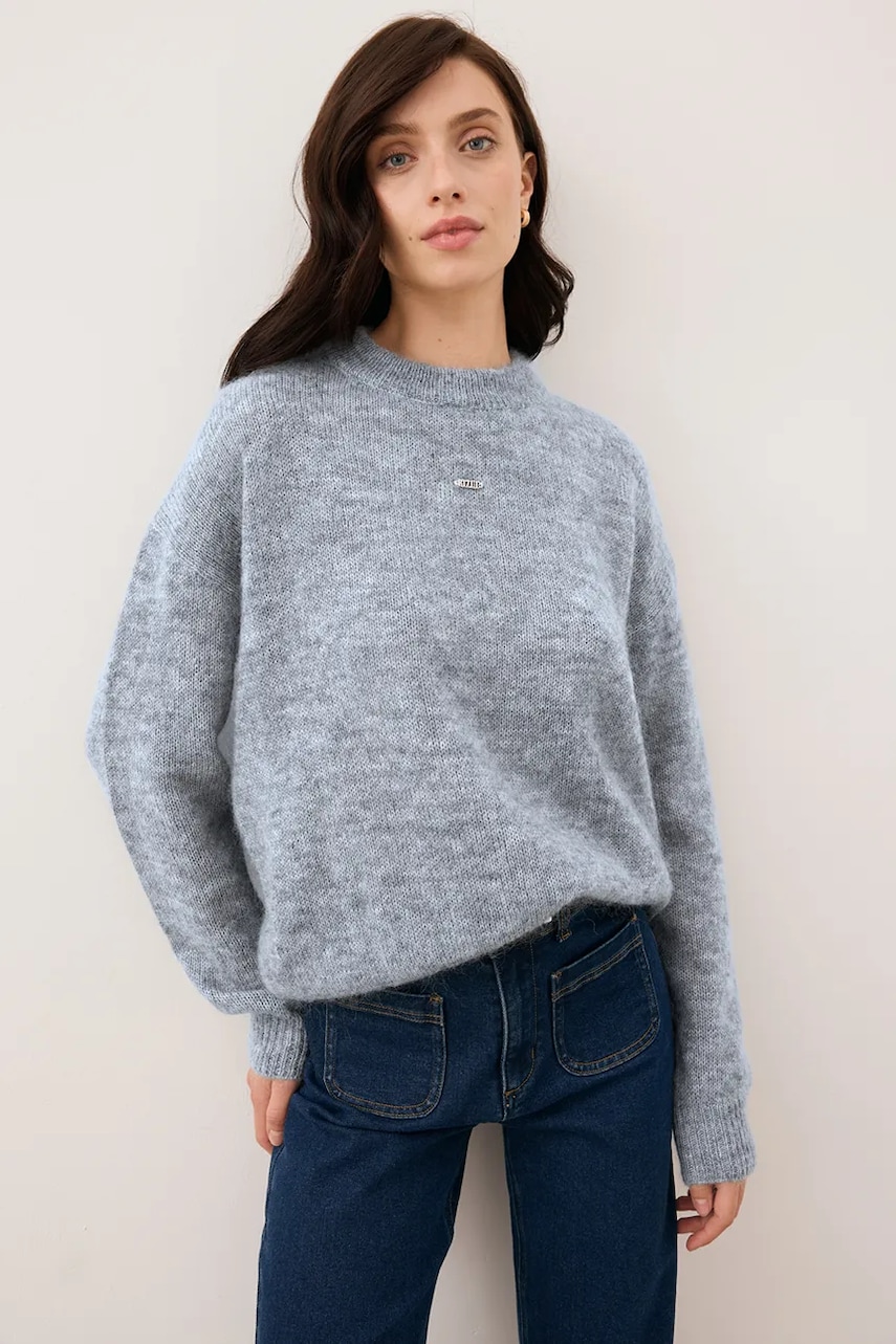 Bizuu pulover din amestec de lână FAROA culoarea gri, FAROA SZARY
