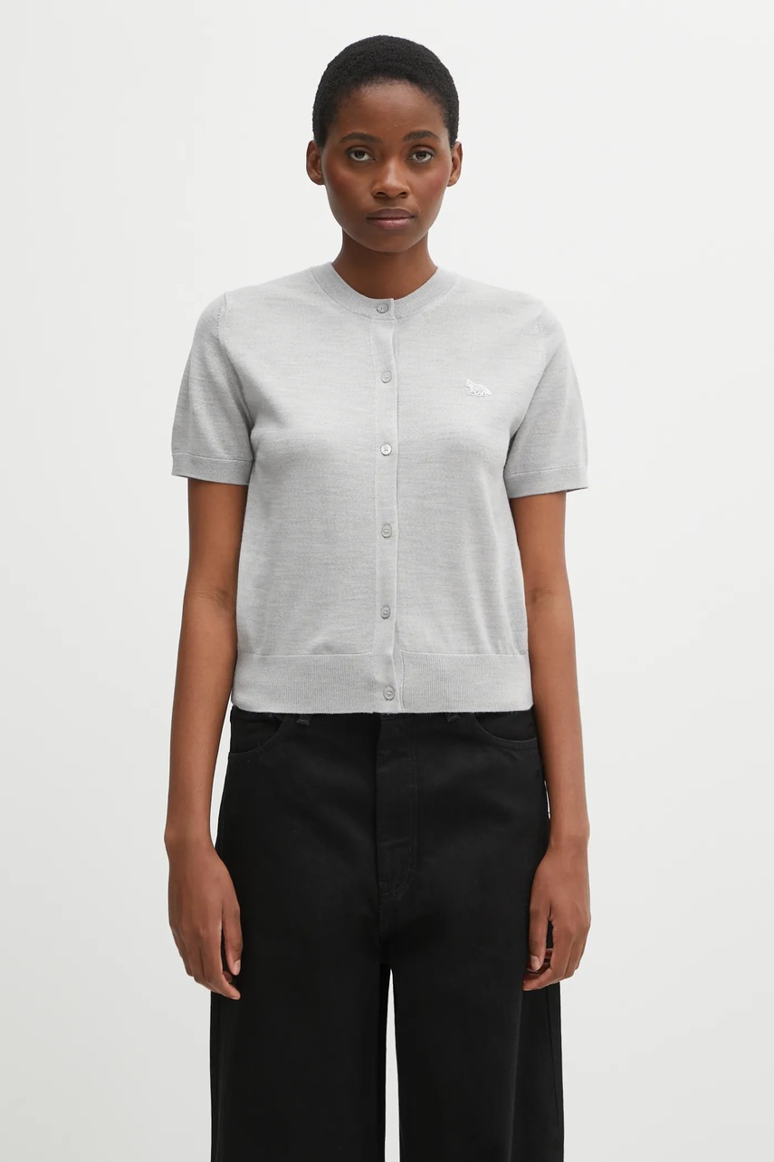 Maison Kitsuné kardigan wełniany Baby Fox Fine Merino