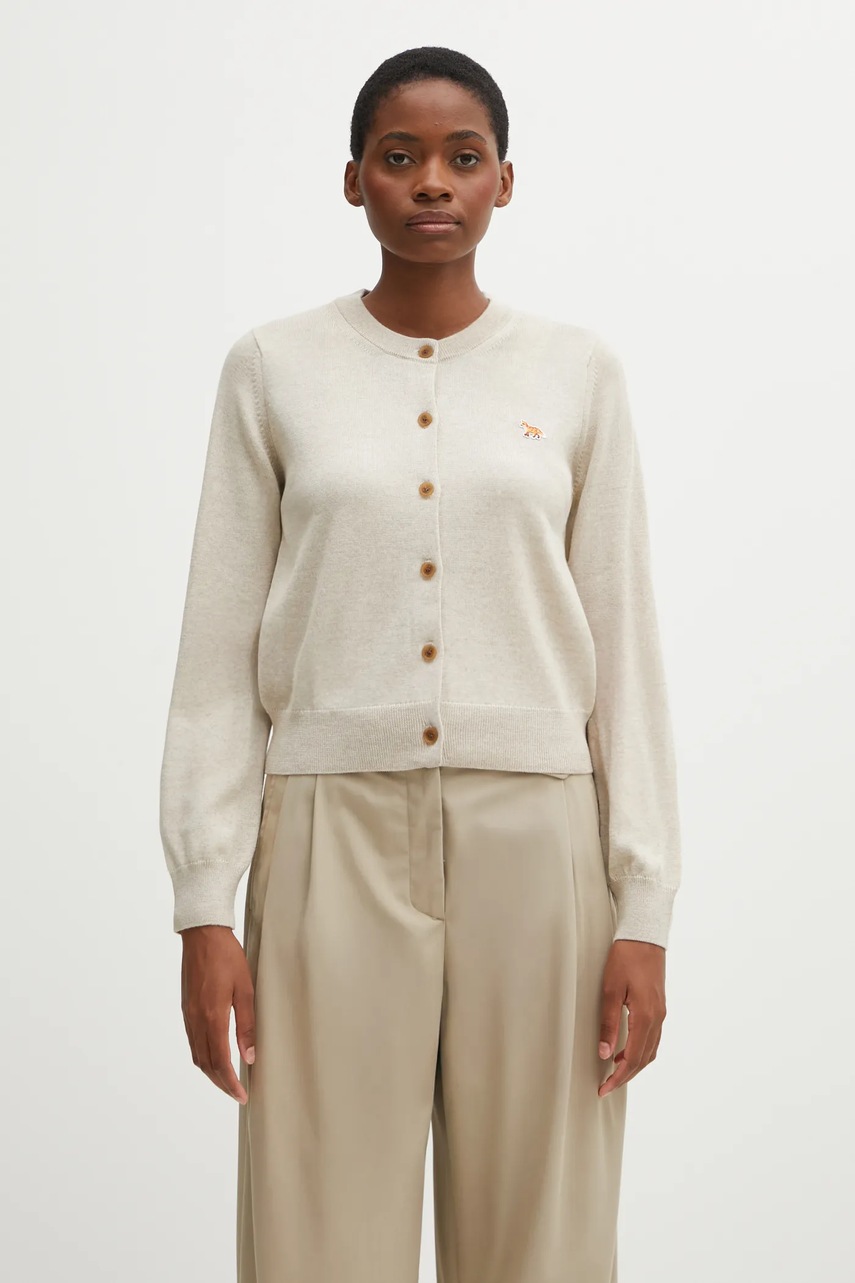 Maison Kitsuné cardigan din lână Baby Fox Merino Regular