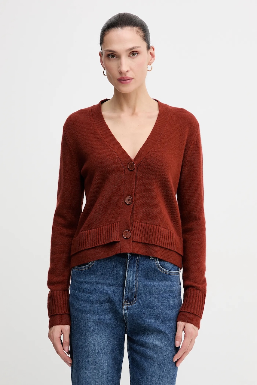 Sisley cardigan din amestec de lână culoarea portocaliu, light, 122WL602S
