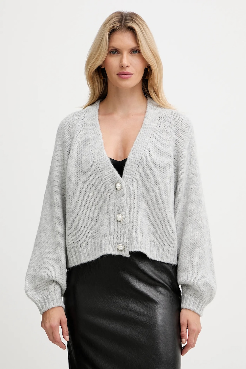 Haveone cardigan din amestec de lână culoarea gri, light, JIT-P021