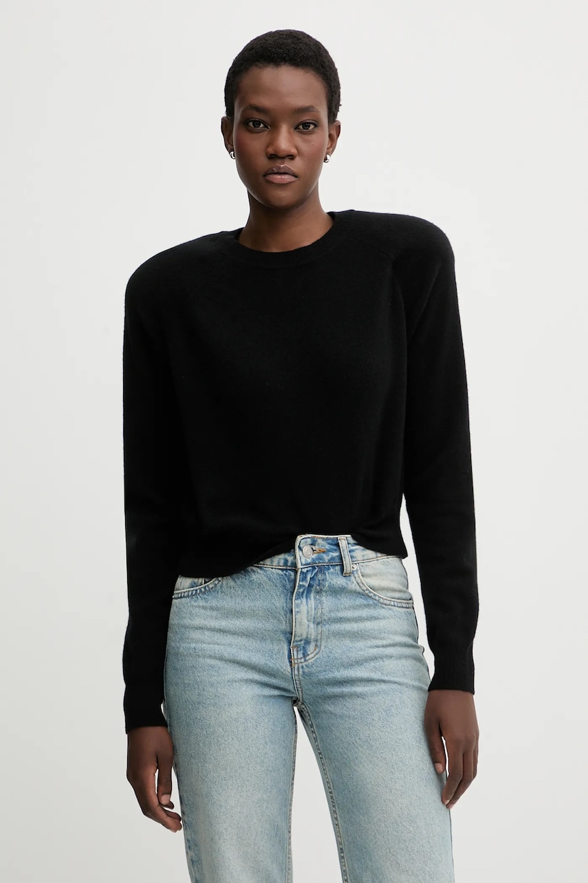 La Mania pulover de lână ELLA culoarea negru, light, ELLA