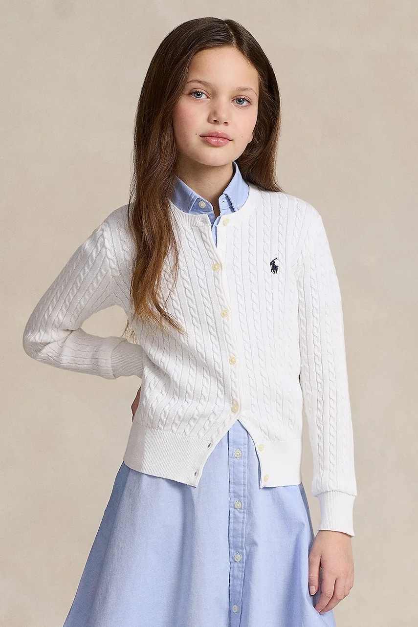 Levně Kardigan Polo Ralph Lauren bílá barva, 313543047064