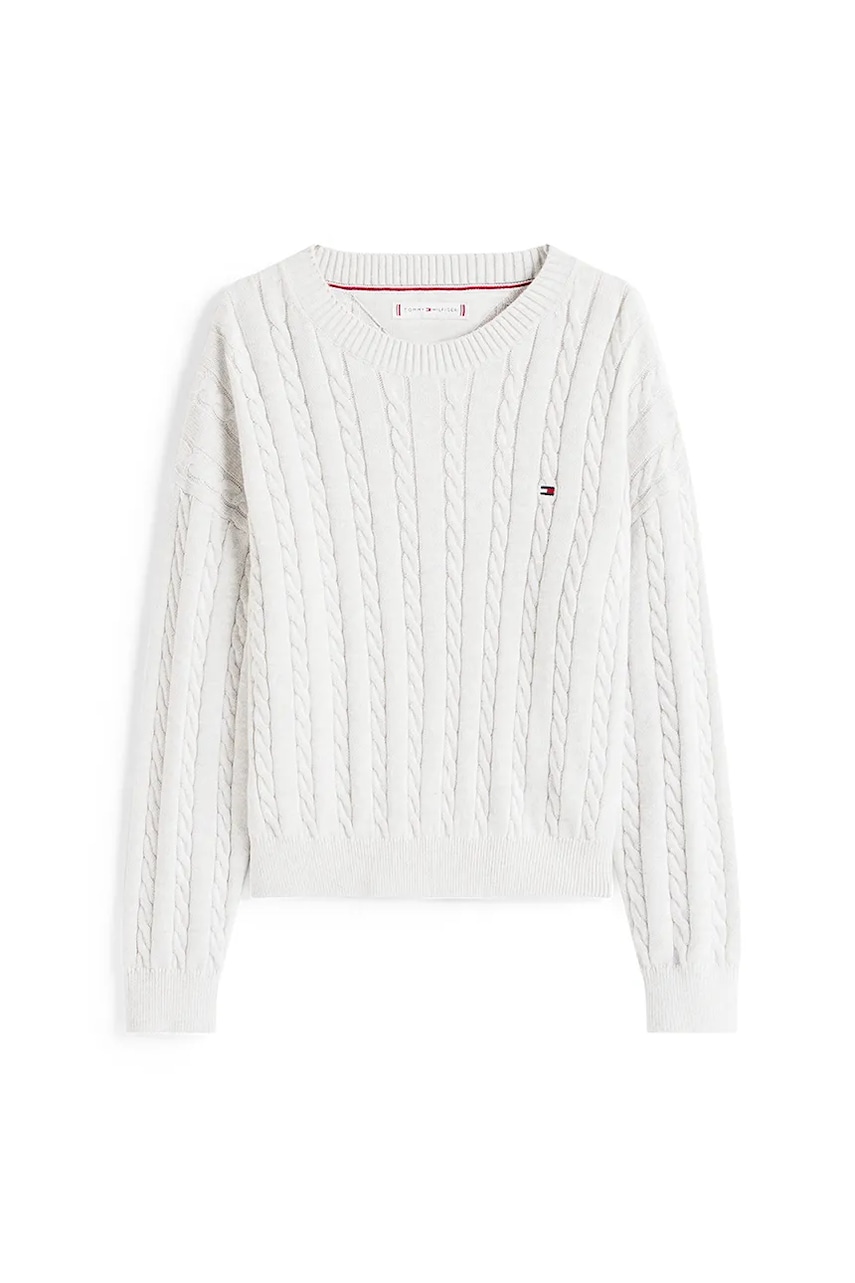 Детский хлопковый свитер Tommy Hilfiger цвет серый KG0KG08547 Детский хлопковый свитер Tommy Hilfiger цвет серый KG0KG08547