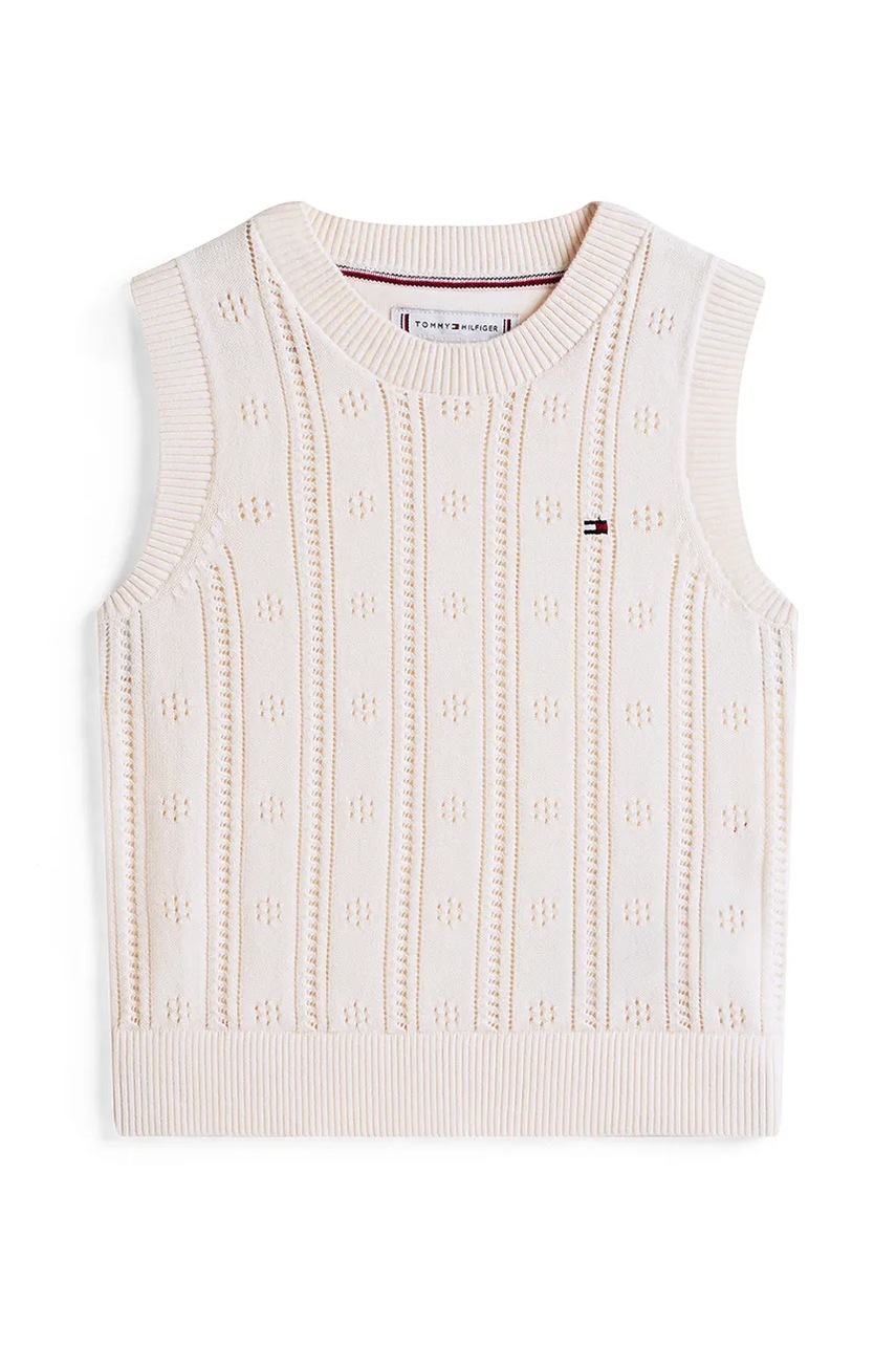 Хлопковый свитер Tommy Hilfiger цвет бежевый лёгкий KG0KG08723