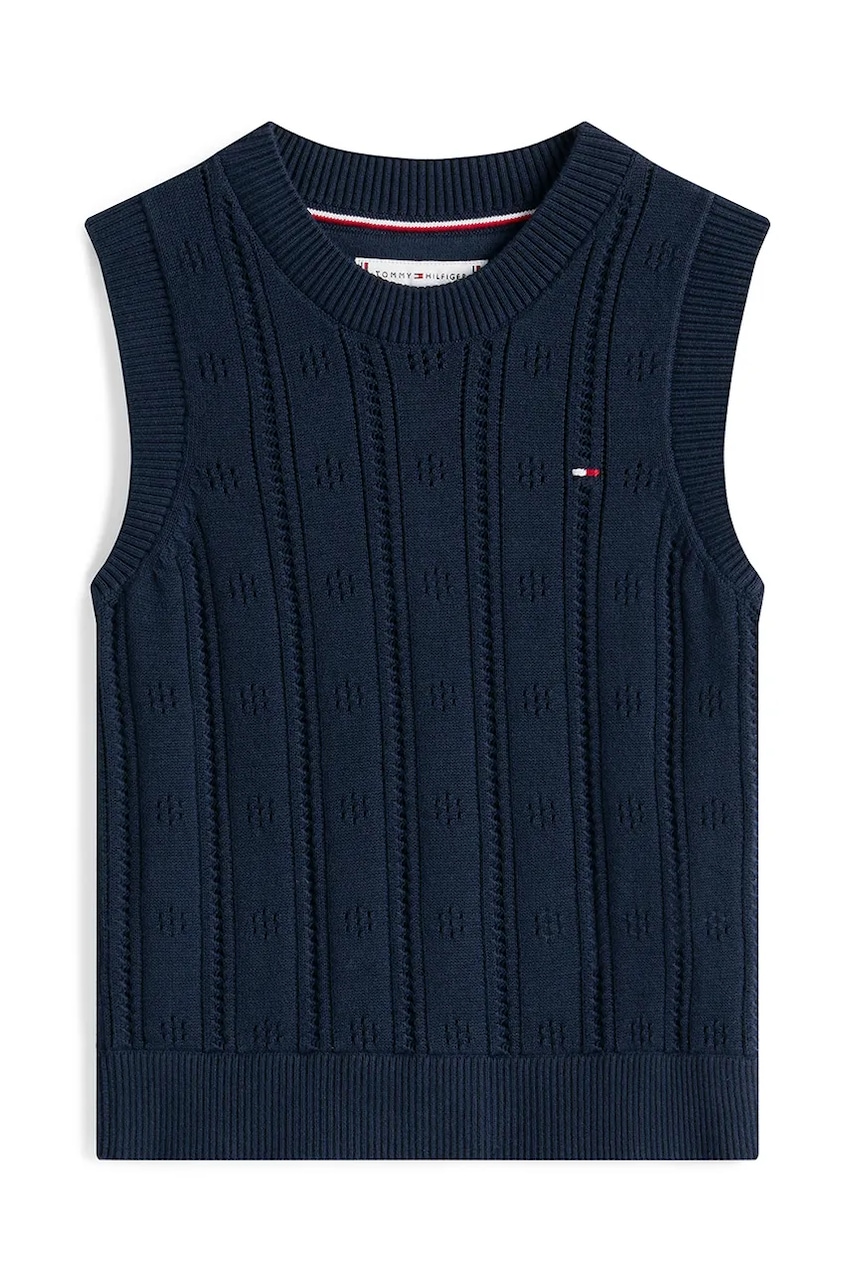 Хлопковый свитер Tommy Hilfiger цвет синий лёгкий KG0KG08723 Хлопковый свитер Tommy Hilfiger цвет синий лёгкий KG0KG08723