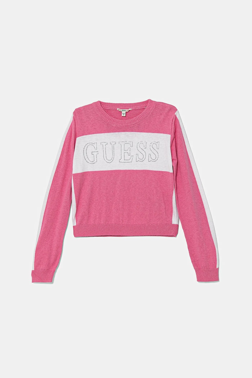 Levně Dětský svetr Guess růžová barva, J5YR00 Z3GW0