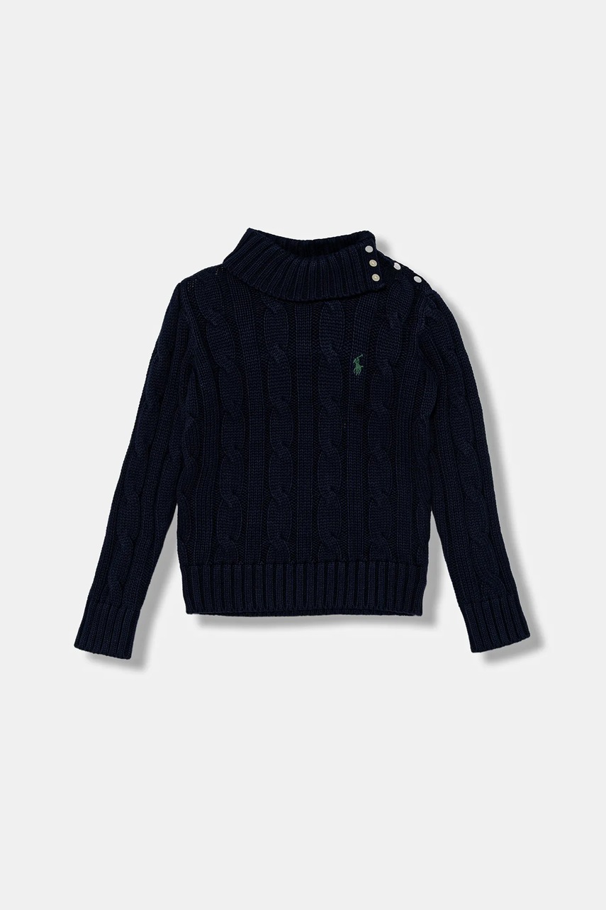 Levně Dětský bavlněný svetr Polo Ralph Lauren tmavomodrá barva, 313978862001