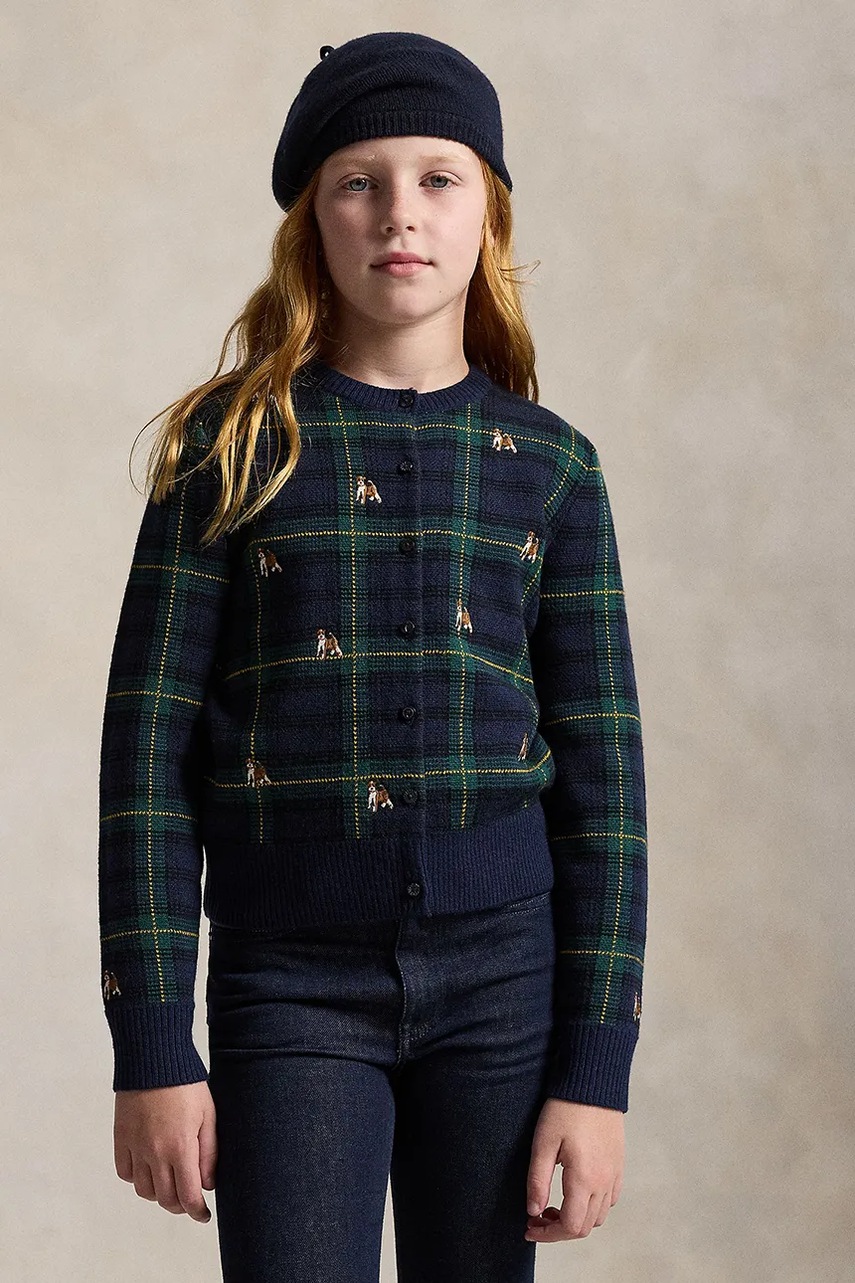 Levně Dětský vlněný svetr Polo Ralph Lauren tmavomodrá barva, 313978877001