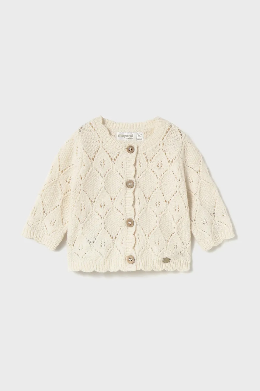 Mayoral Newborn cardigan bebe culoarea bej, light, 2332