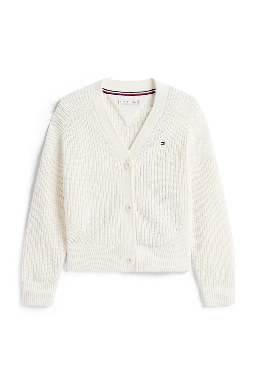 Дитячий кардиган Tommy Hilfiger колір білий KG0KG08832