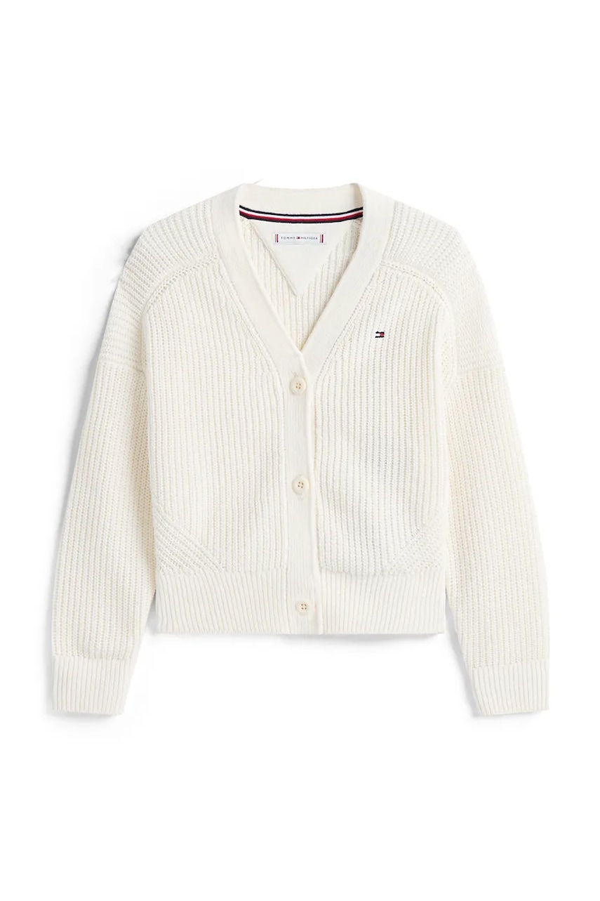 Детский кардиган Tommy Hilfiger цвет белый KG0KG08832 Детский кардиган Tommy Hilfiger цвет белый KG0KG08832