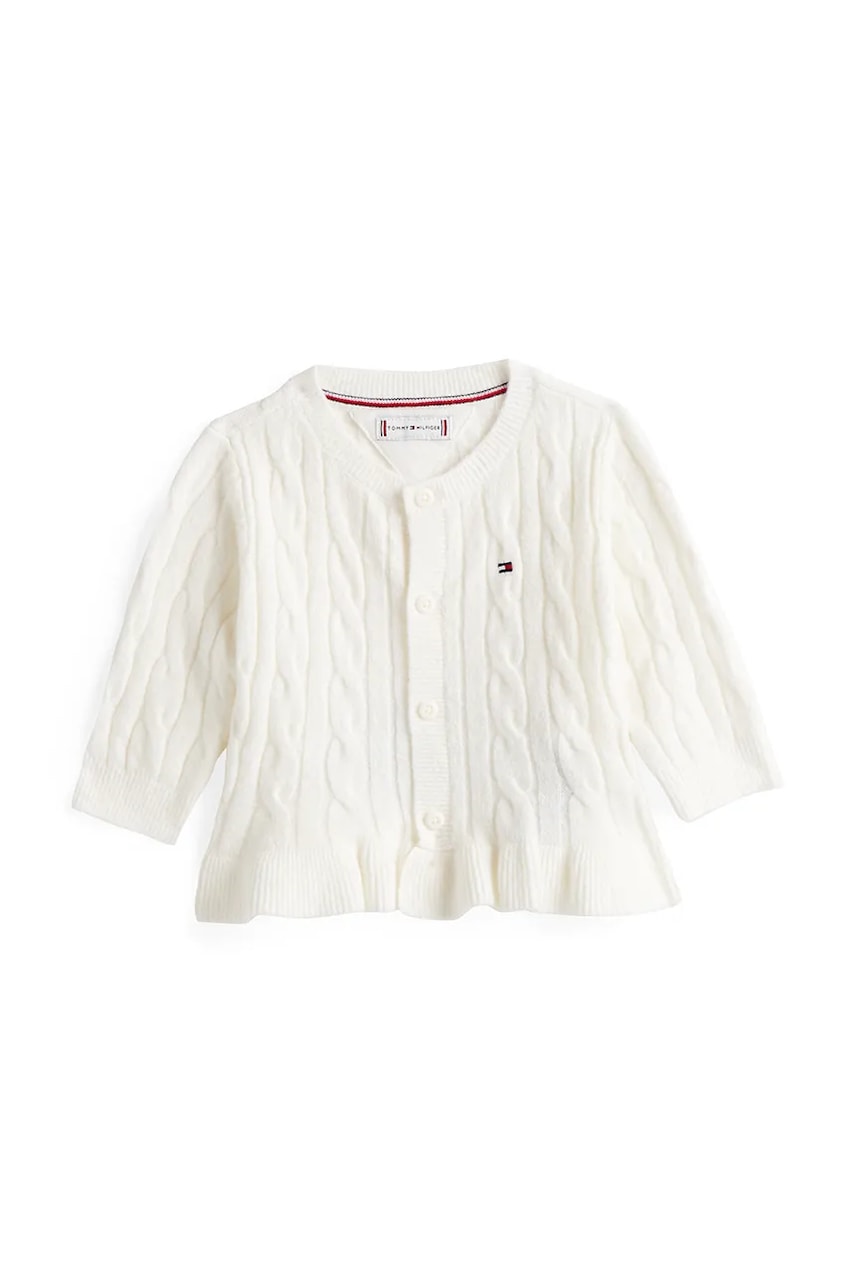 Levně Kojenecký kardigan Tommy Hilfiger bílá barva, KN0KN02110