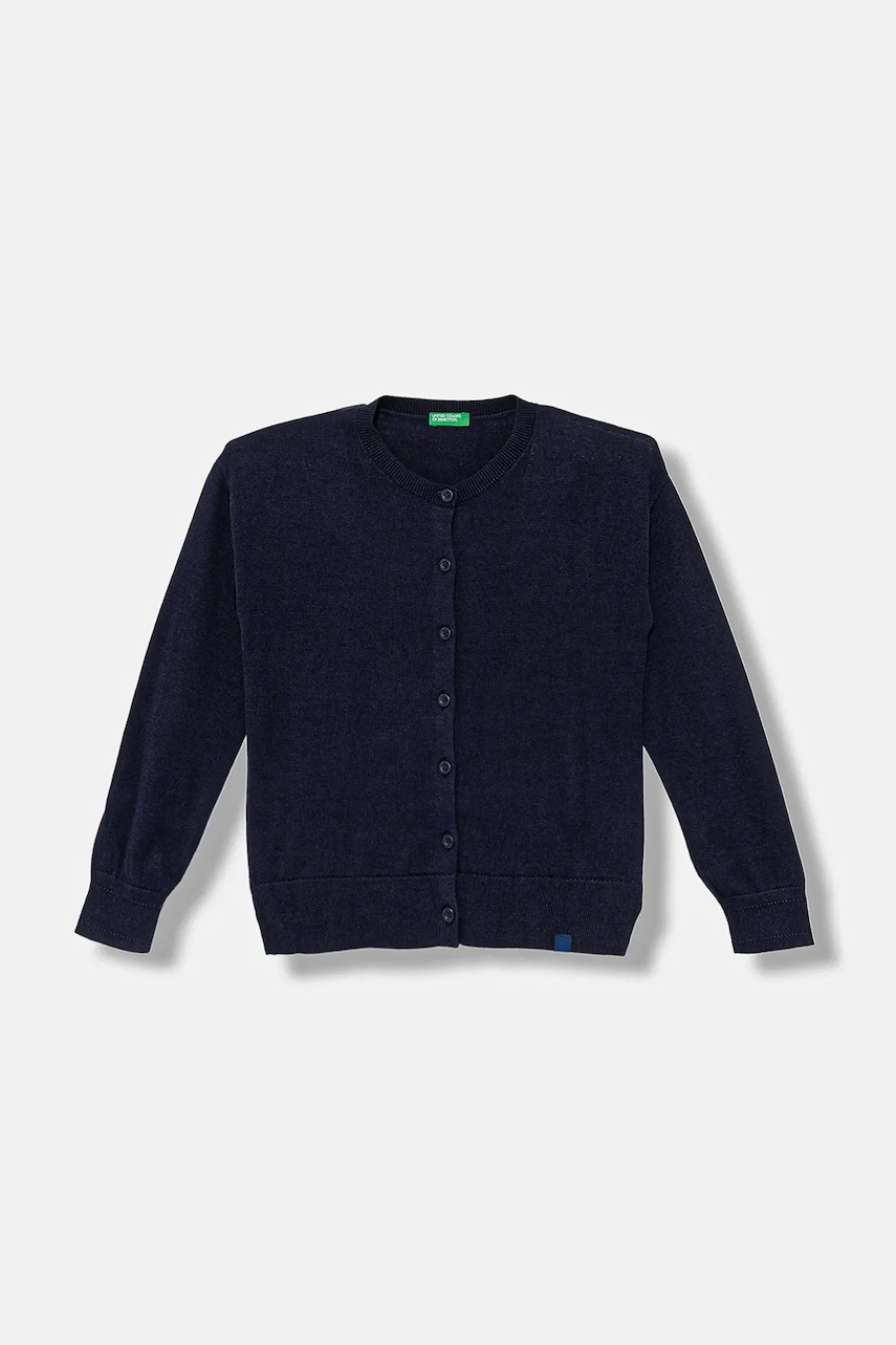 Levně Dětský kardigan United Colors of Benetton tmavomodrá barva, 19DKC500Y