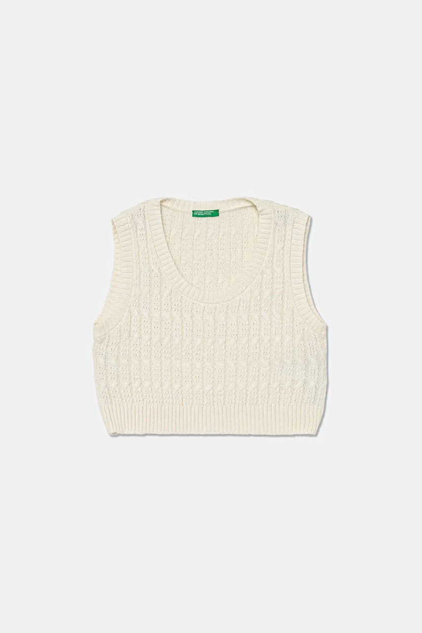 United Colors of Benetton vestă copii culoarea bej, light, 1D32C108Y