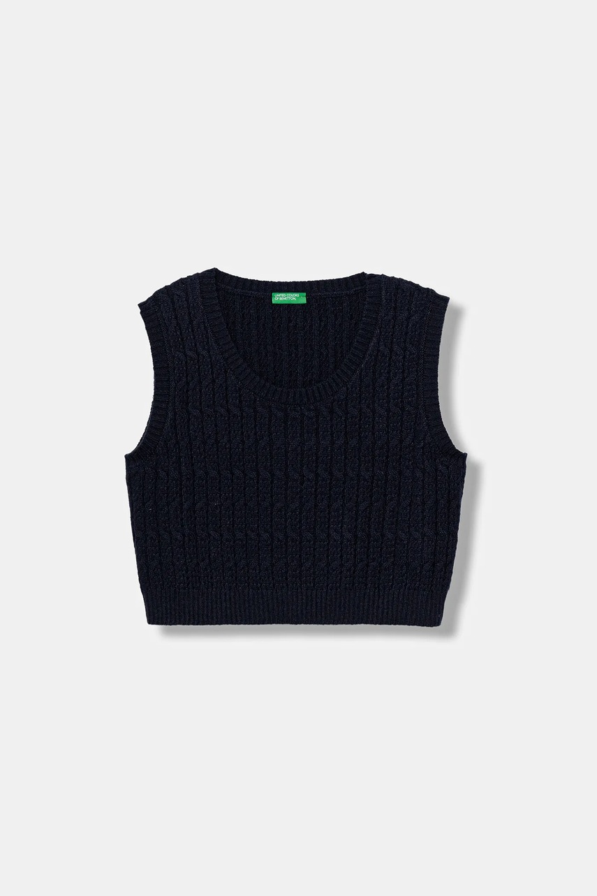 United Colors of Benetton vestă copii culoarea albastru marin, light, 1D32C108Y