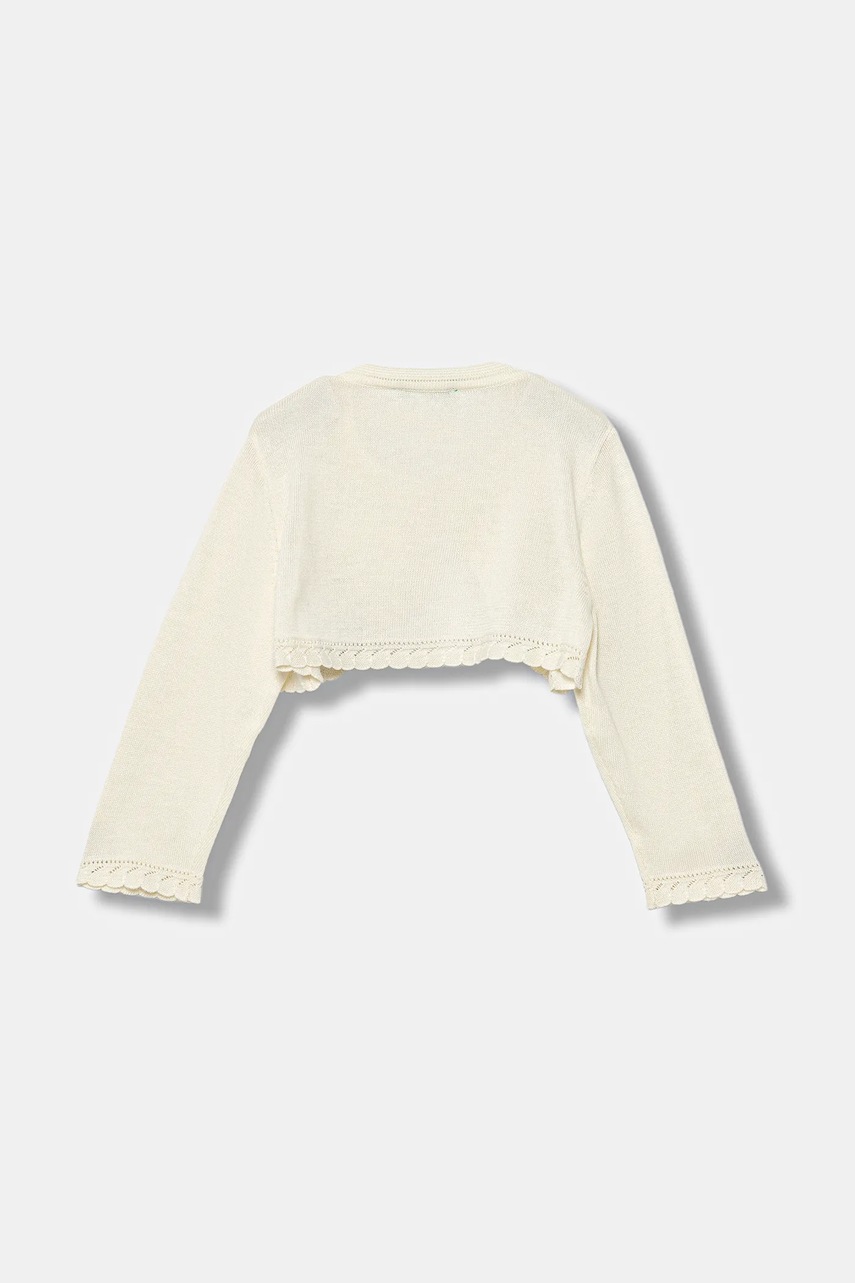 Детский кардиган с примесью шерсти United Colors of Benetton цвет бежевый лёгкий 1J1CG500Q