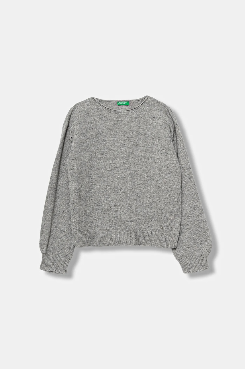 United Colors of Benetton pulover de lână pentru copii culoarea gri, light, 126WC108Q