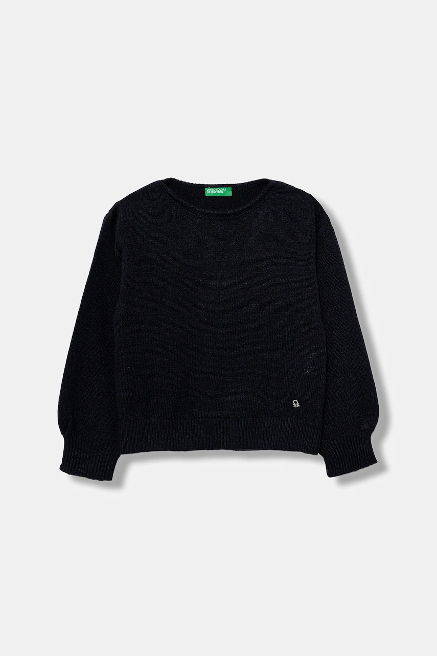 United Colors of Benetton pulover de lână pentru copii culoarea bleumarin, light, 126WC108Q