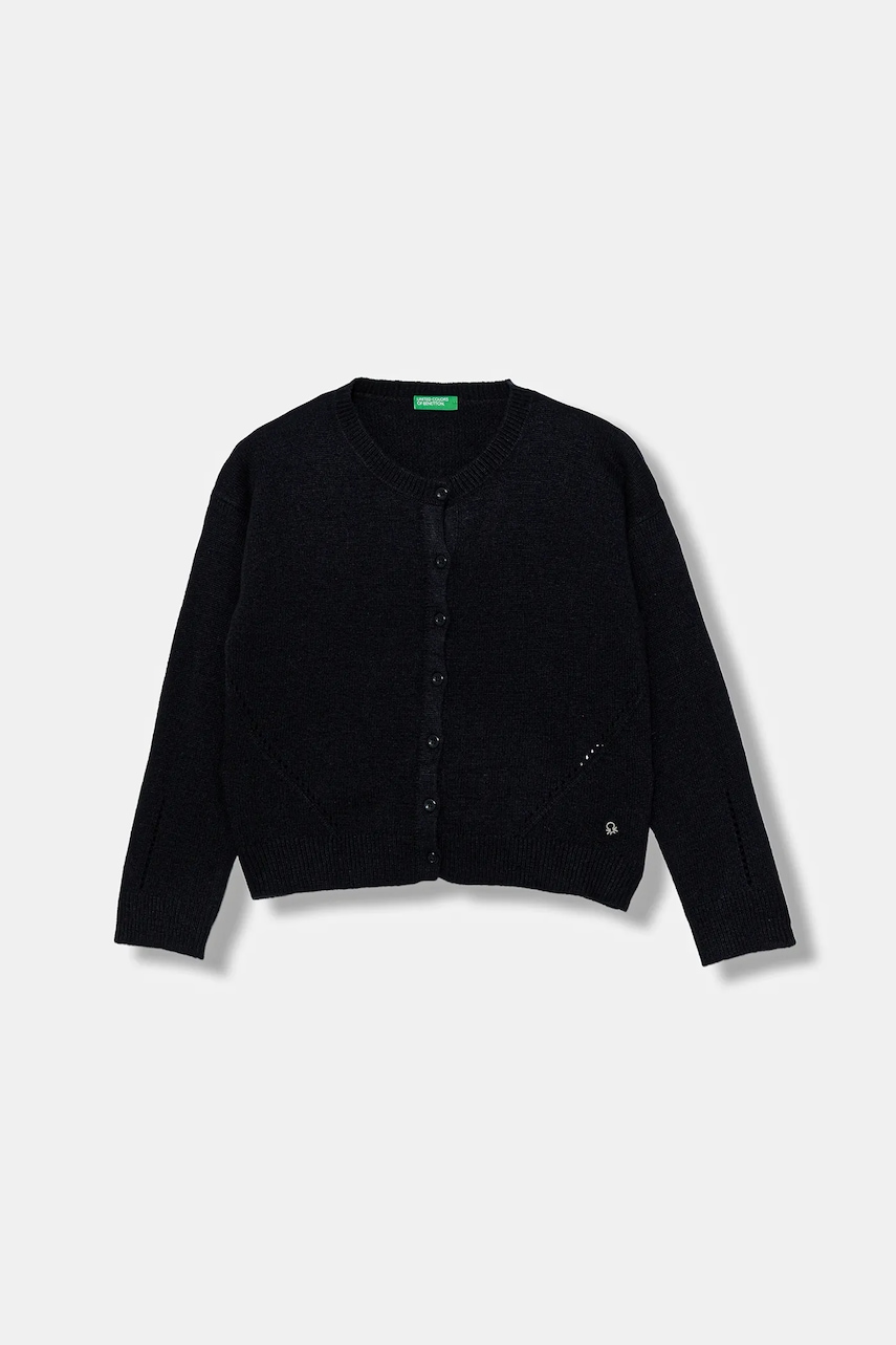 United Colors of Benetton cardigan de lână culoarea albastru marin, light, 126WC500X