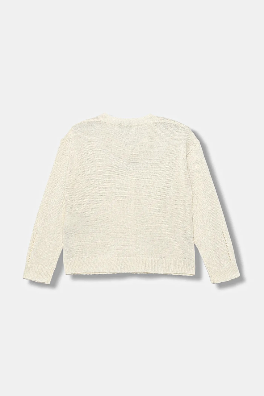 Детский кардиган с добавлением шерсти United Colors of Benetton цвет бежевый лёгкий 126WG5006 Детский кардиган с добавлением шерсти United Colors of Benetton цвет бежевый лёгкий 126WG5006