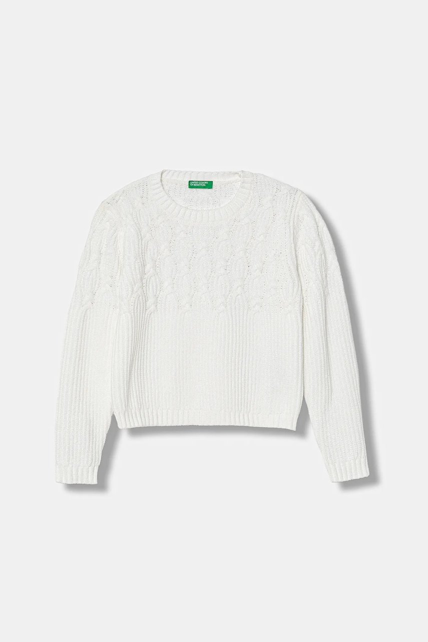 United Colors of Benetton pulover culoarea alb, 16CLG1010