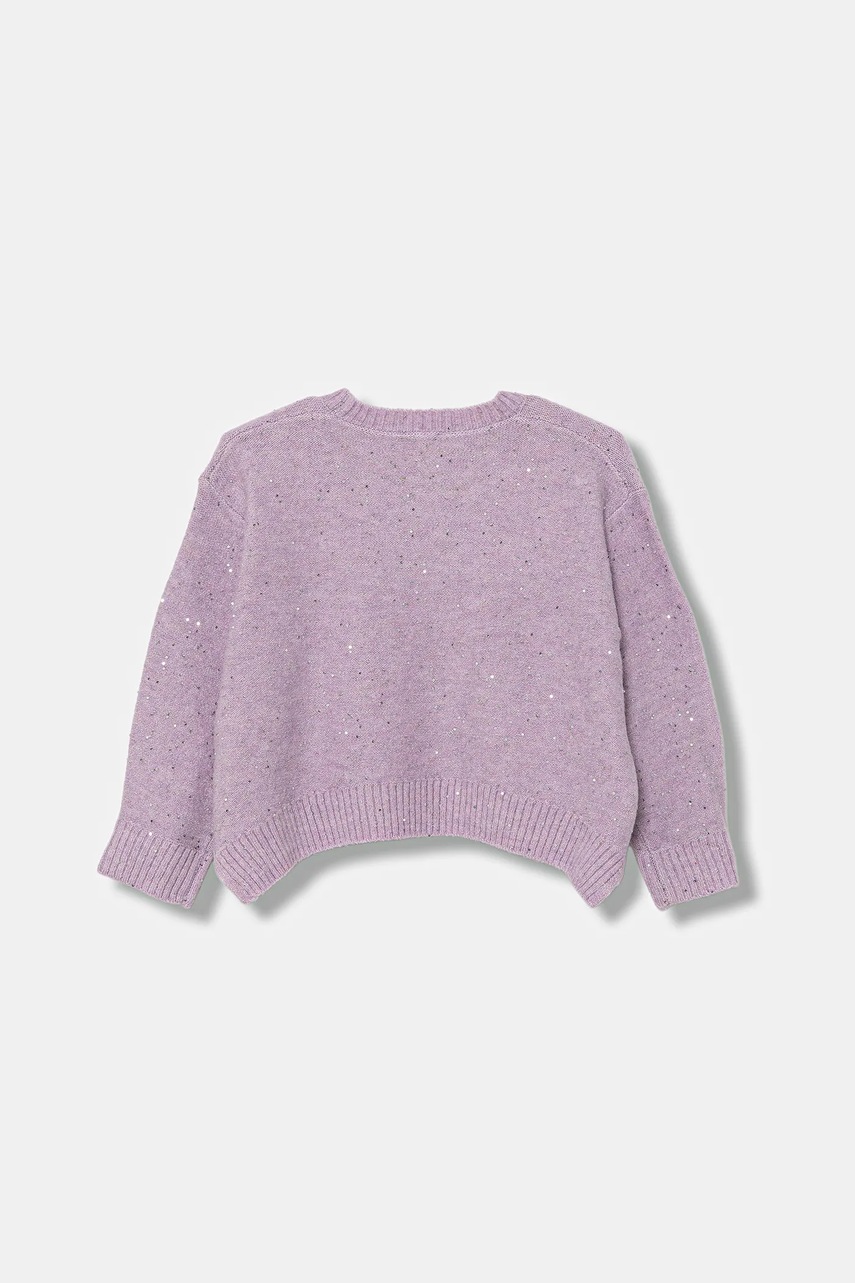 Детский свитер с примесью шерсти United Colors of Benetton цвет фиолетовый 1VPUC108V Детский свитер с примесью шерсти United Colors of Benetton цвет фиолетовый 1VPUC108V