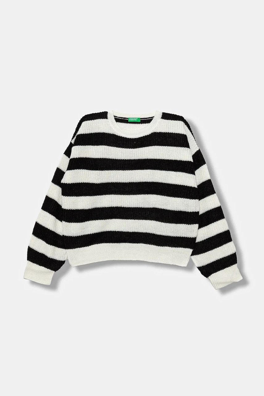 Levně Dětský svetr United Colors of Benetton bílá barva, 1Z8SQ108X