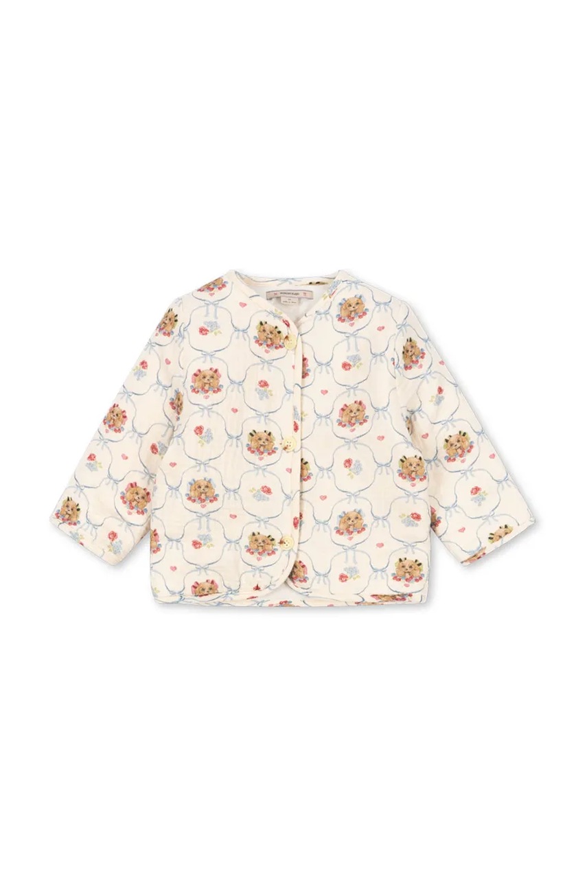 Детская хлопковая куртка Konges Sløjd COCO PADDED JACKET цвет бежевый KS103759