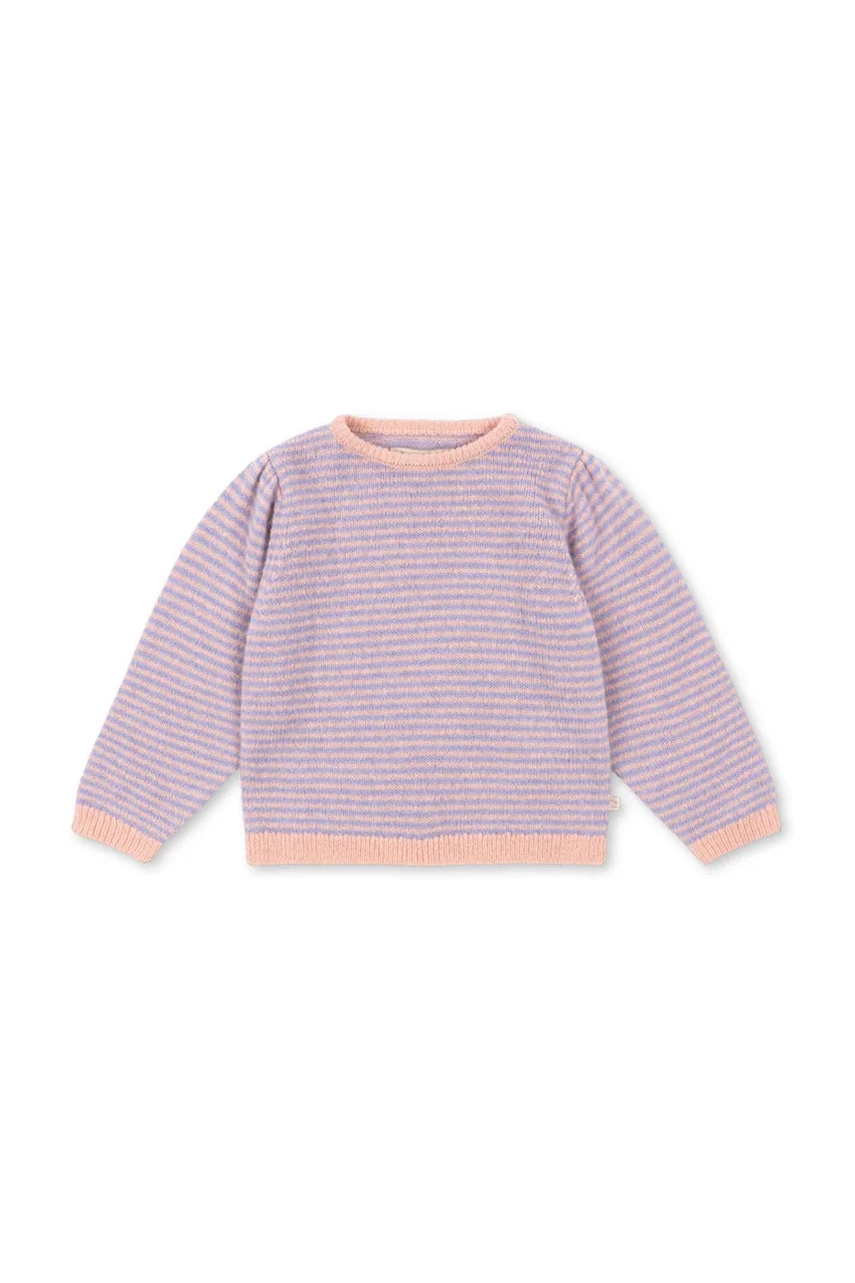 Levně Dětský svetr s přídavkem alpakové vlny Konges Sløjd BERLE PUFF KNIT SWEATER fialová barva, KS103720