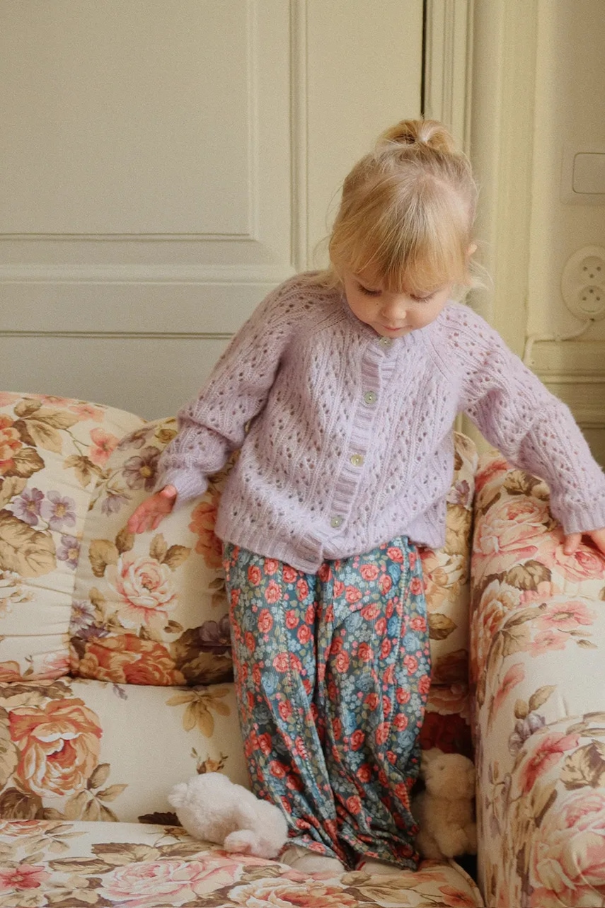 Konges Sløjd cardigan de lână pentru copii ISA CARDIGAN culoarea violet, light, KS103829