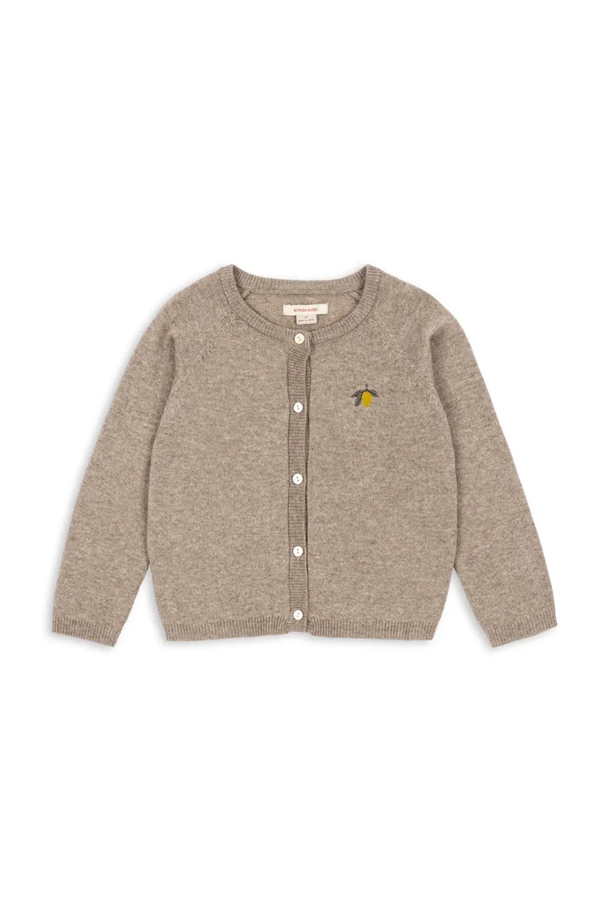 Konges Sløjd cardigan de lână pentru copii MATTOU KNIT CARDIGAN culoarea maro, light, KS103902