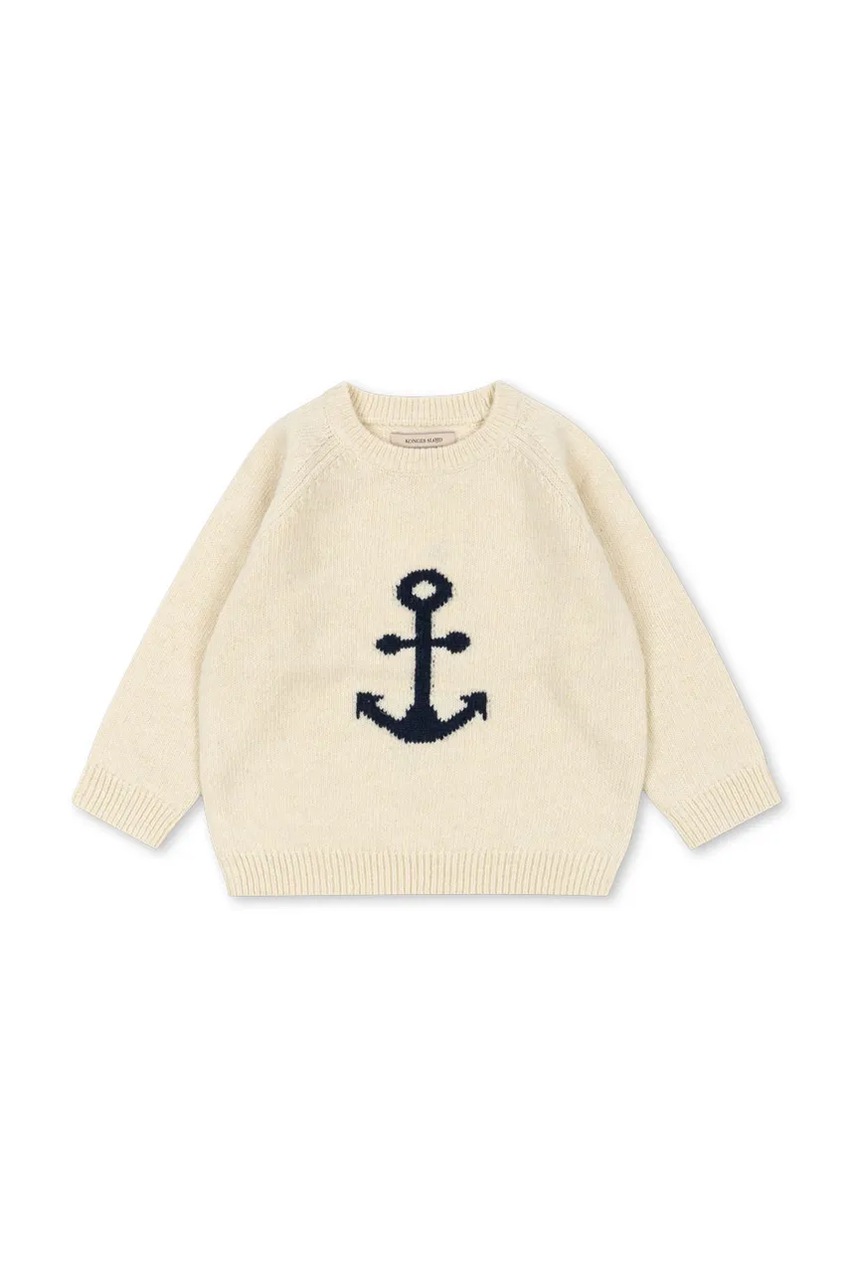 Детский свитер Konges Sløjd ANCHOR KNIT SWEATER цвет бежевый лёгкий KS104063