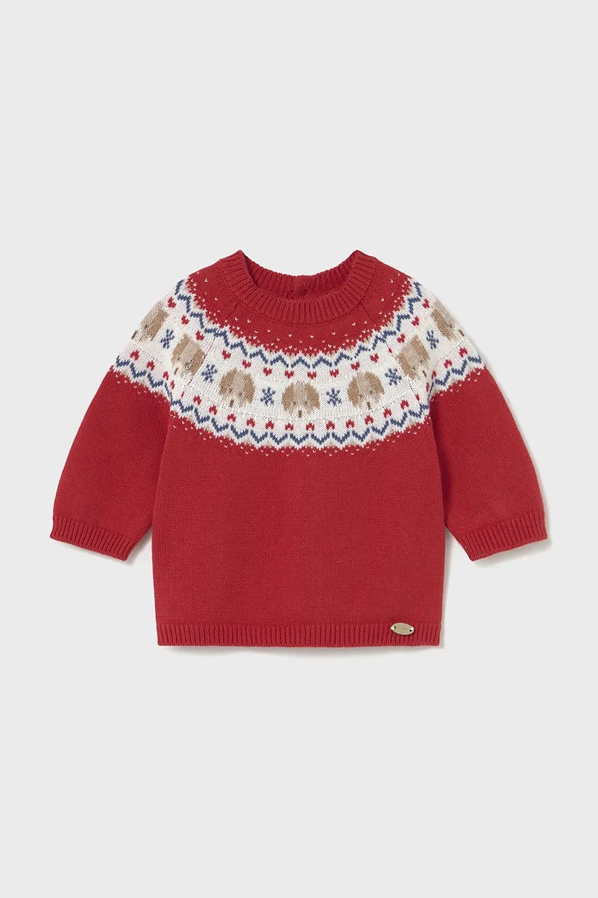 Mayoral Newborn pulover din amestec de lână pentru bebeluși culoarea bordo, 2336