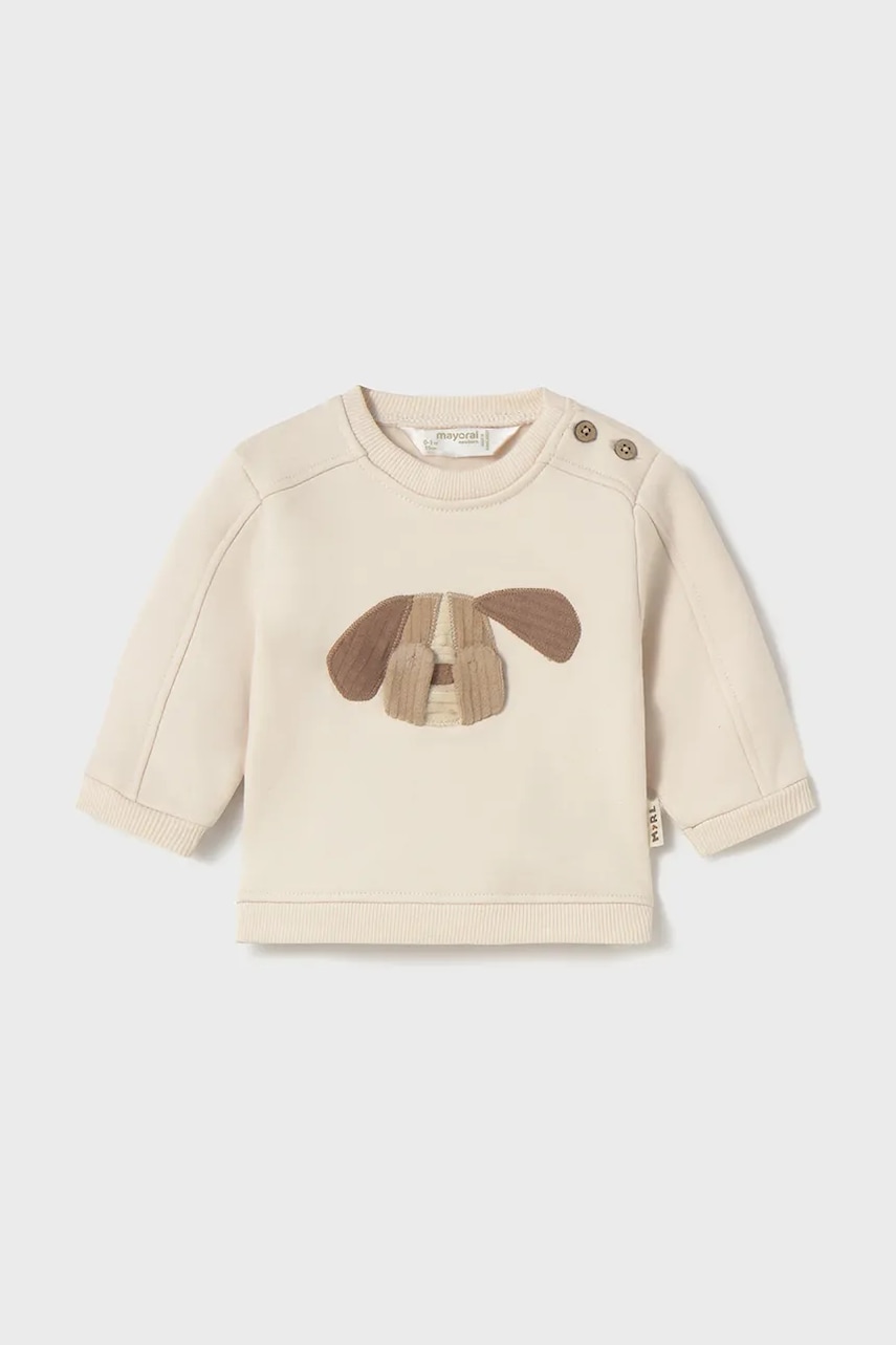 Mayoral Newborn pulover din bumbac pentru bebeluși culoarea bej, light, 2406