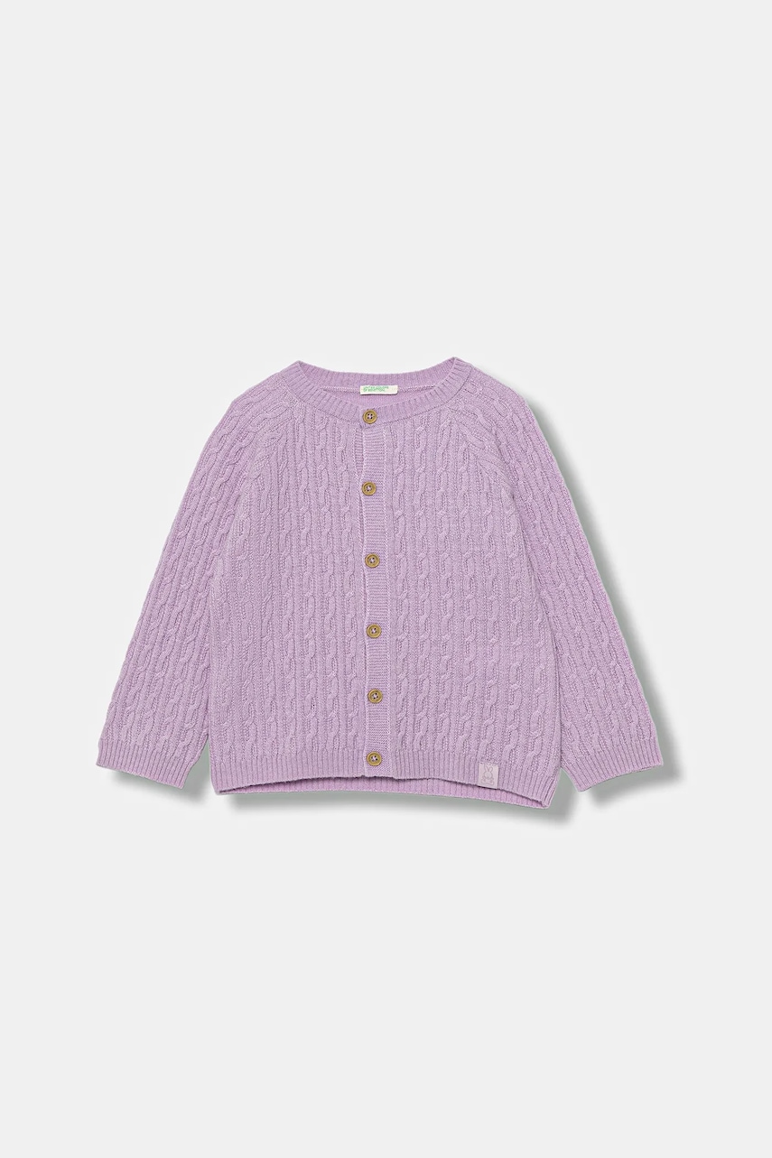United Colors of Benetton cardigan bebe culoarea violet, light, 106WA5012