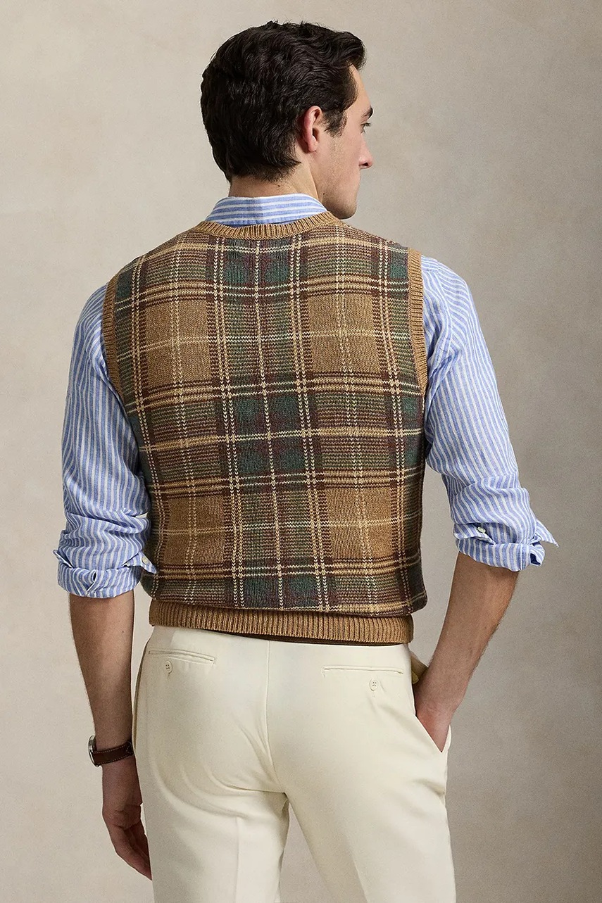 Кашемировый жилет Polo Ralph Lauren цвет бежевый  710970654