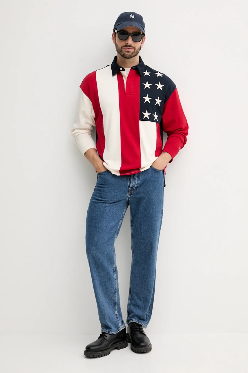 Хлопковая кофта Tommy Hilfiger цвет синий узор MW0MW39690 Хлопковая кофта Tommy Hilfiger цвет синий узор MW0MW39690