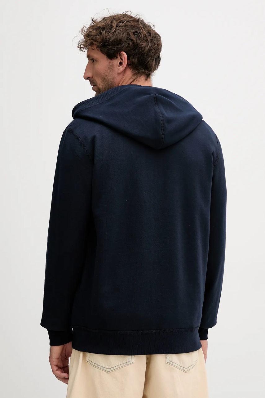 Хлопковая кофта Tommy Hilfiger цвет синий с капюшоном однотонная MW0MW39691