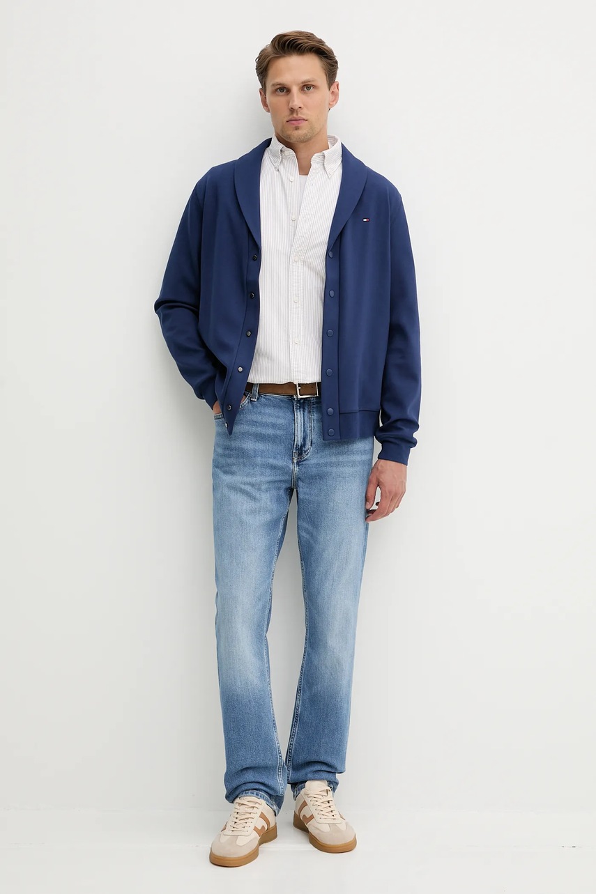 Кофта Tommy Hilfiger цвет синий однотонная MW0MW39393