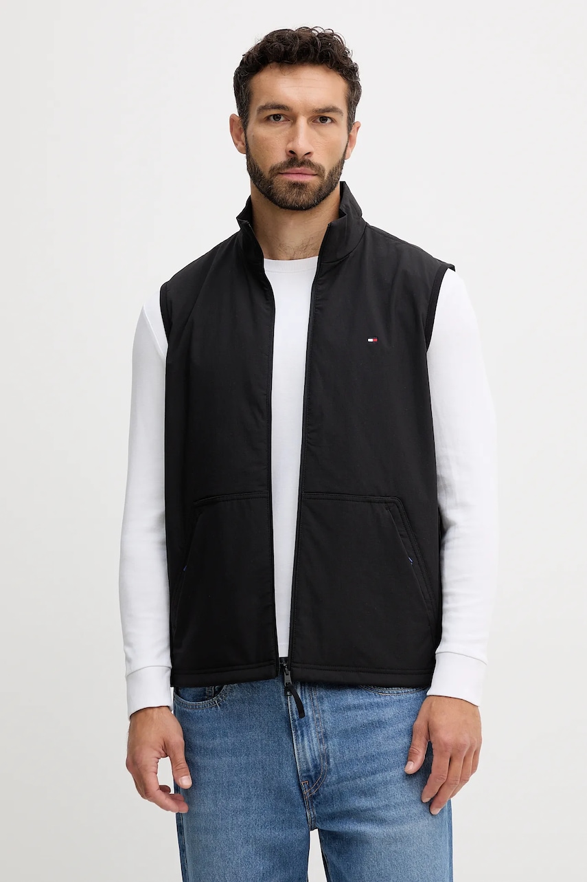 Levně Vesta Tommy Hilfiger černá barva, přechodná, MW0MW39515