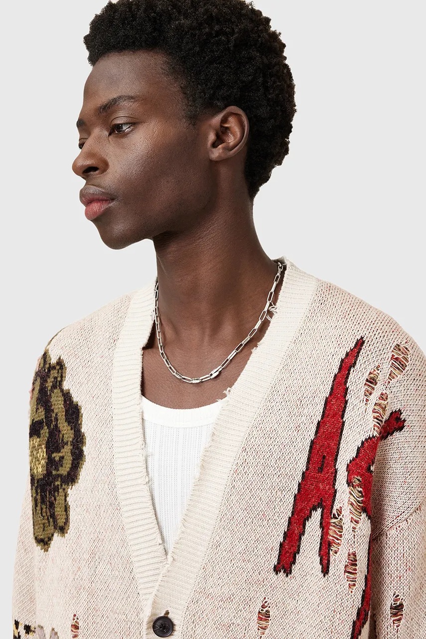 Кардиган с примесью шерсти AllSaints JAY цвет бежевый M035KC