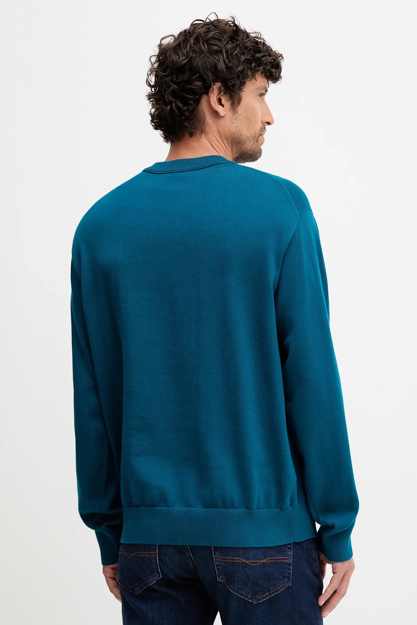 Хлопковый свитер Calvin Klein Jeans цвет бирюзовый лёгкий LV04RC309G