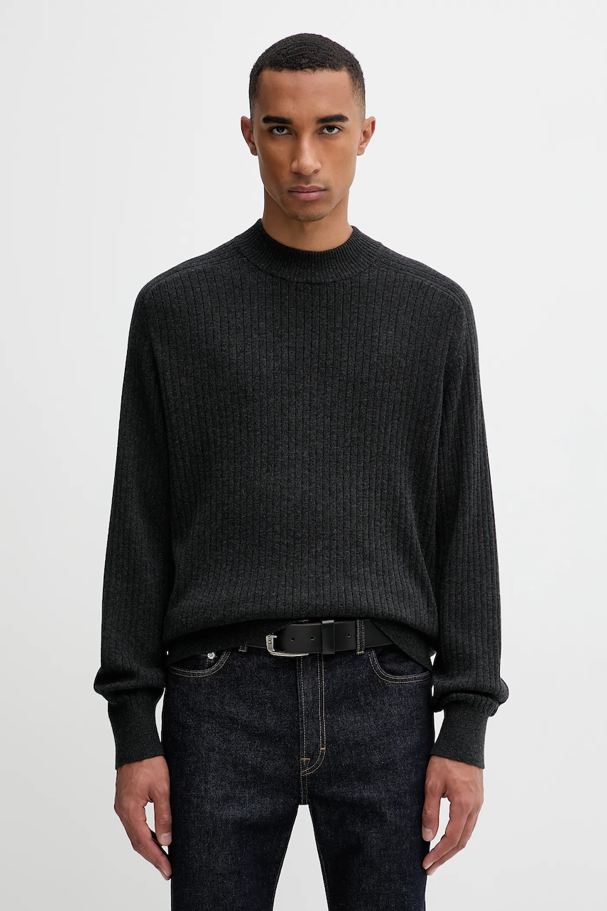 Filippa K pulover de lână culoarea gri, light, cu turtleneck, 31699