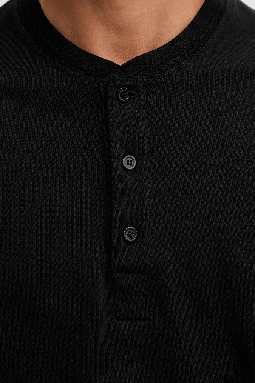 Βαμβακερή μπλούζα με μακριά μανίκια Filippa K χρώμα: μαύρο, 31498 φωτογραφία